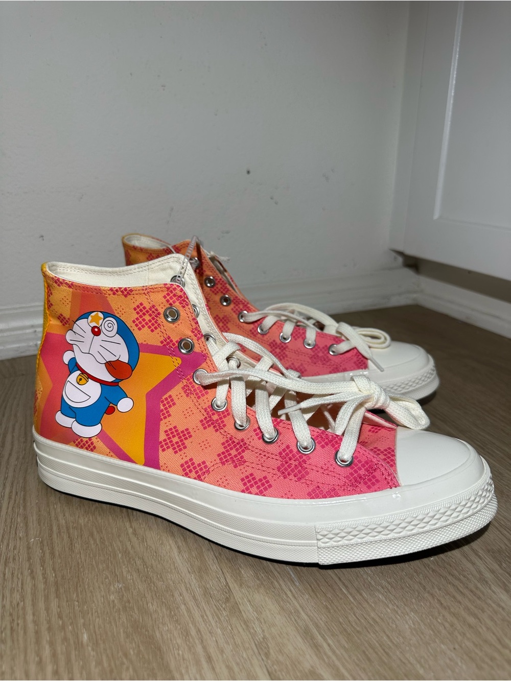 Converse x Doraemon Chuck 70 High Top Habanero Gold Flamingo Men’s 11